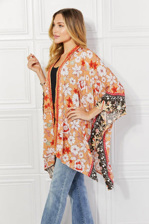 Beach Style Open Front Cover-Up Floral Kimono - MXSTUDIO.COM