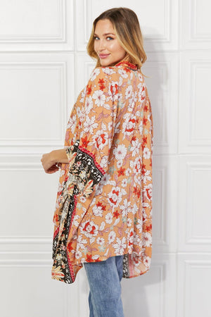 Beach Style Open Front Cover-Up Floral Kimono - MXSTUDIO.COM