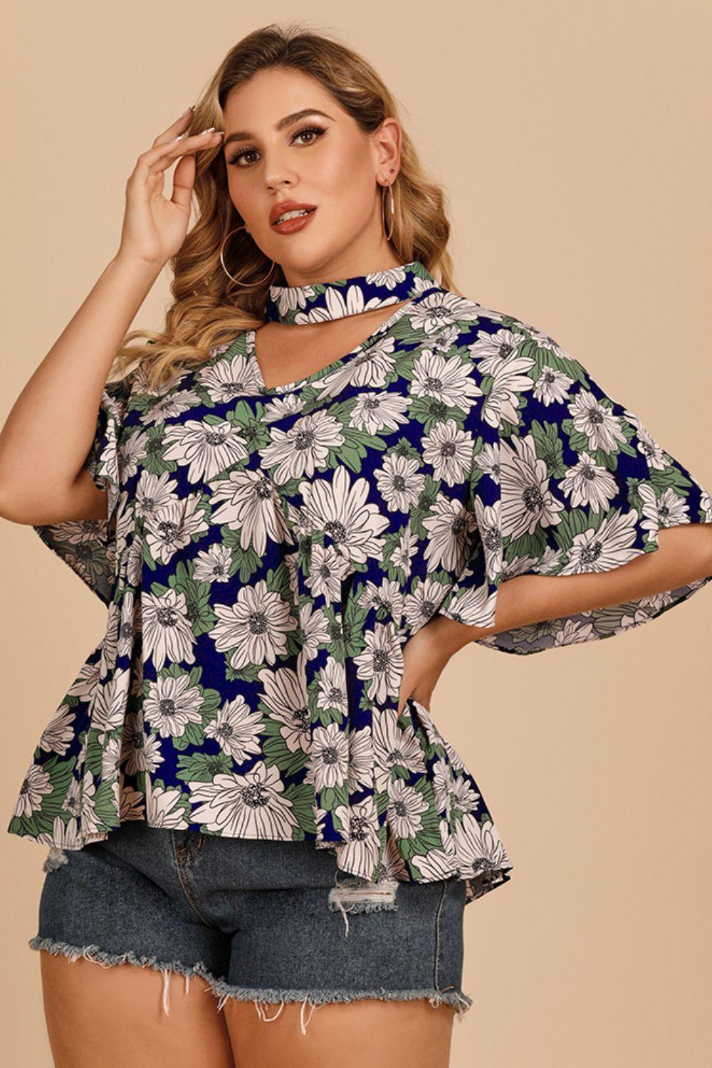 Blooming Beauty Plus Size Blouse - MXSTUDIO.COM