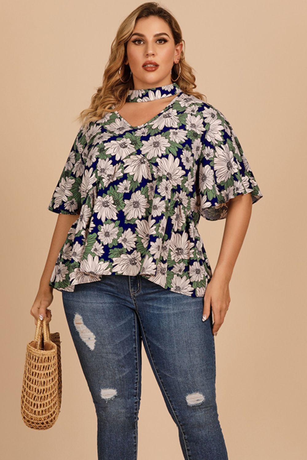 Blooming Beauty Plus Size Blouse - MXSTUDIO.COM