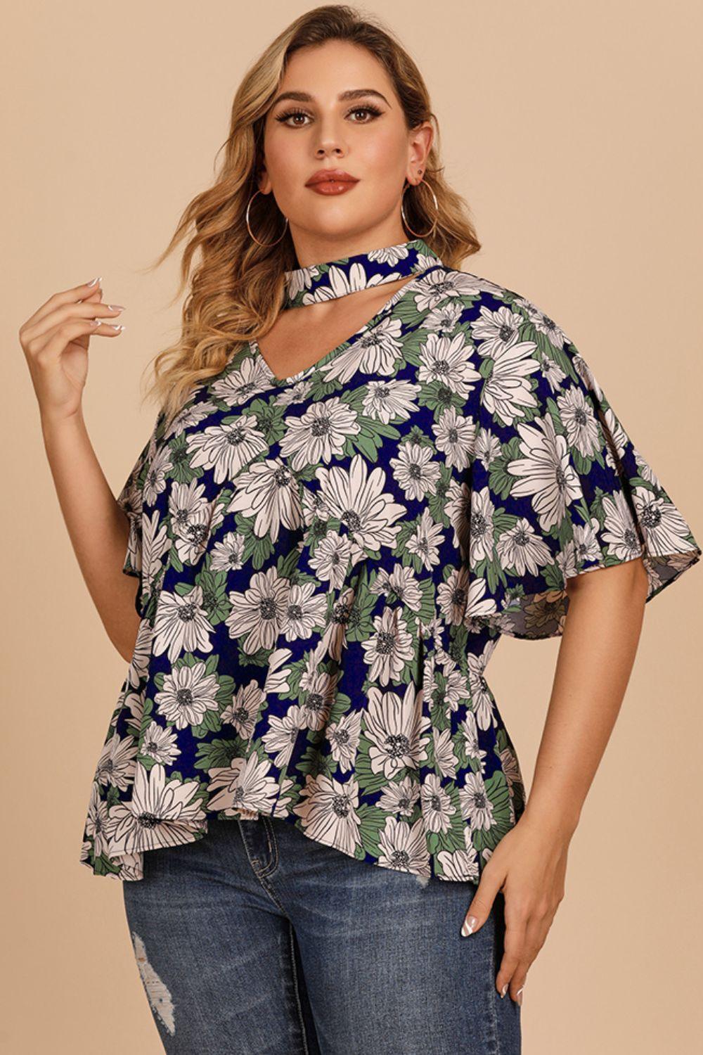 Blooming Beauty Plus Size Blouse - MXSTUDIO.COM