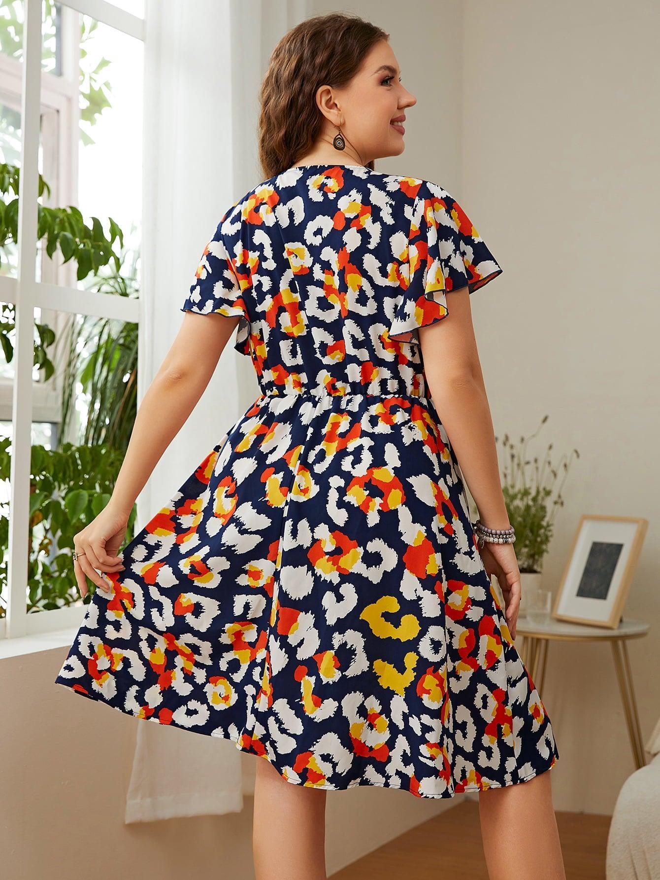 Blooming Plus Size Floral A Line Mini Dress - MXSTUDIO.COM