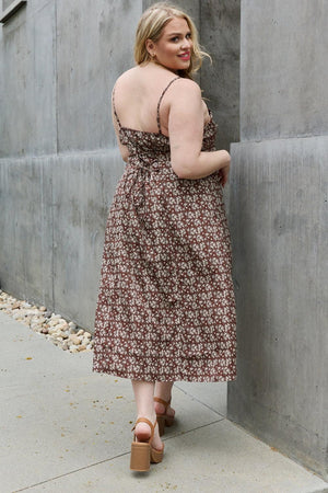 Blooming Plus Size Sleeveless Midi Dress - MXSTUDIO.COM