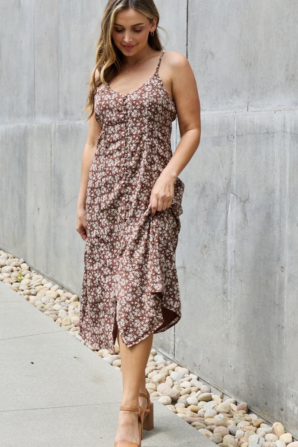 Blooming Plus Size Sleeveless Midi Dress - MXSTUDIO.COM