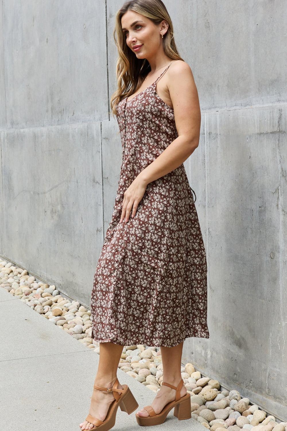 Blooming Plus Size Sleeveless Midi Dress - MXSTUDIO.COM