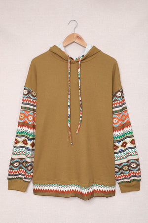 Boho Vibes Plus Size Printed Waffle-Knit Hoodie - MXSTUDIO.COM