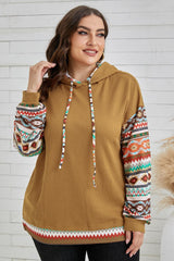 Boho Vibes Plus Size Printed Waffle-Knit Hoodie - MXSTUDIO.COM