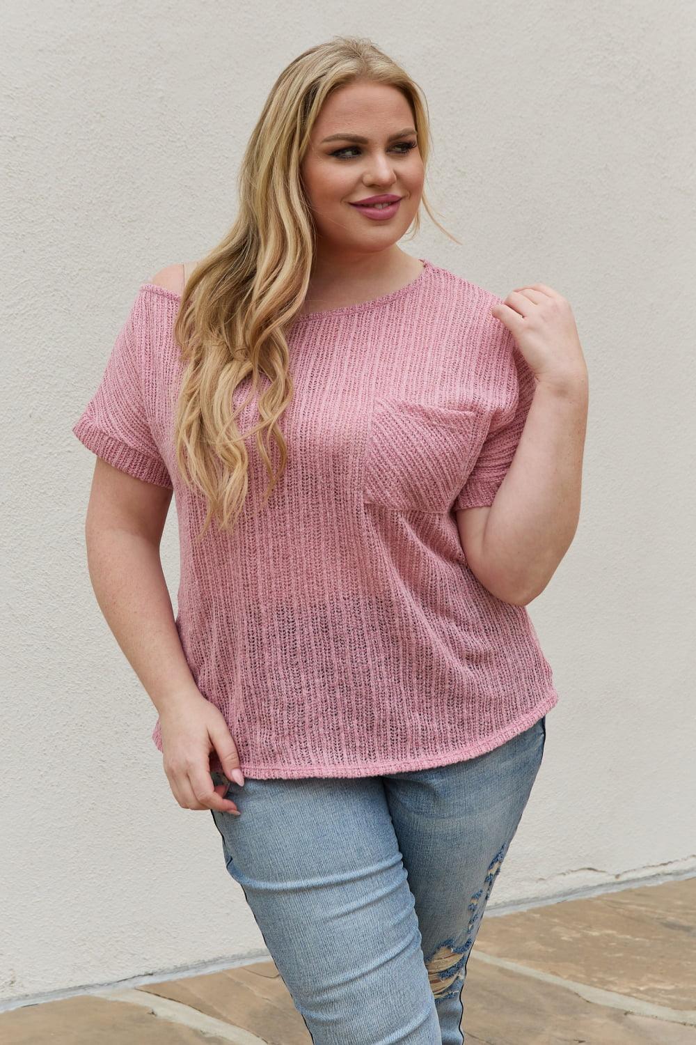 Breezy Plus Size Short Sleeve Knit Top - MXSTUDIO.COM