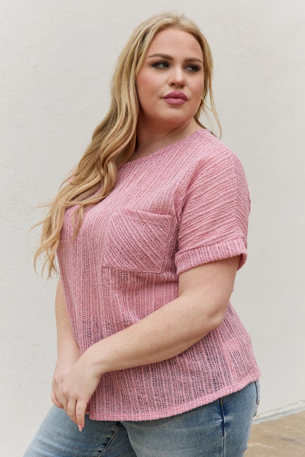 Breezy Plus Size Short Sleeve Knit Top - MXSTUDIO.COM