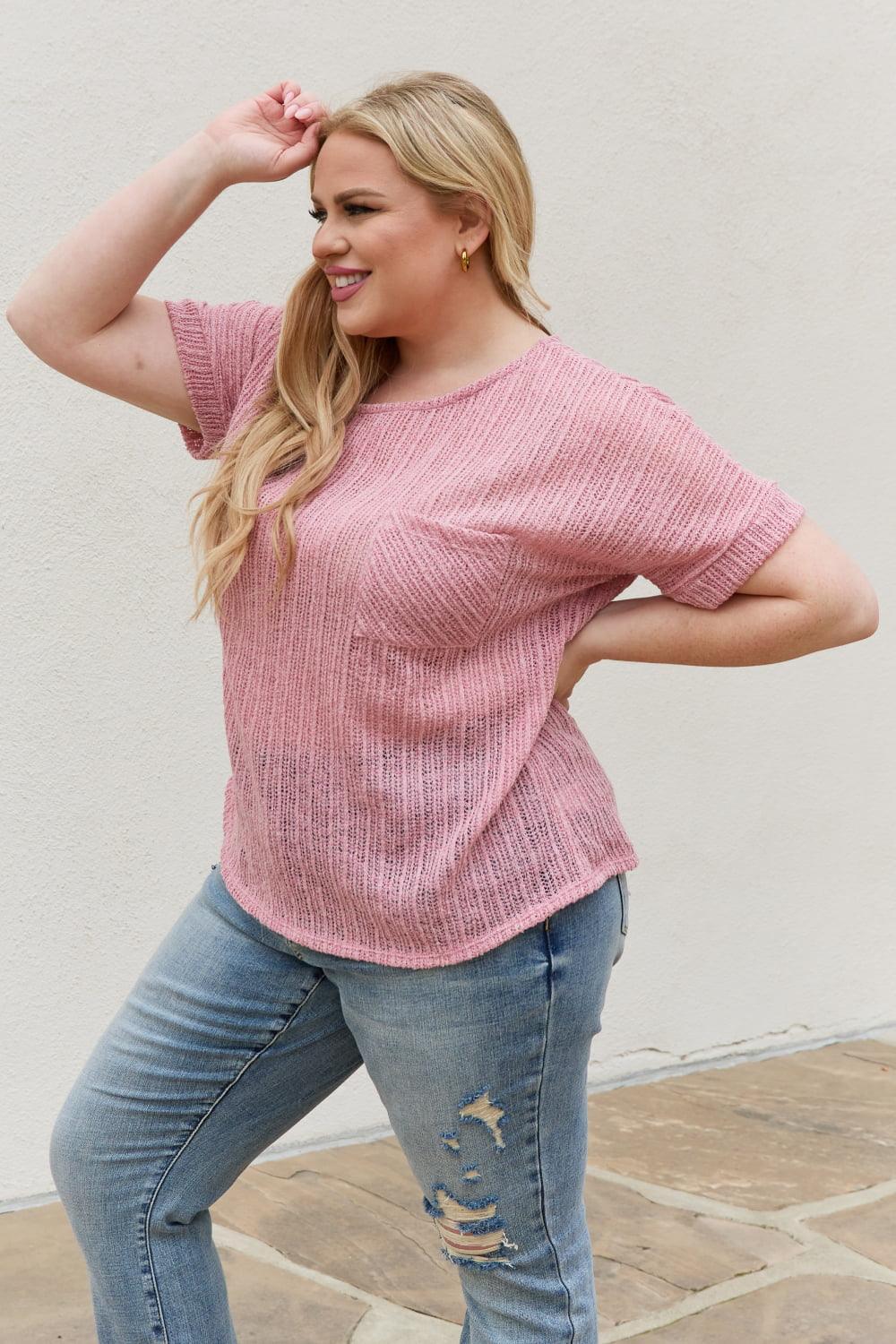 Breezy Plus Size Short Sleeve Knit Top - MXSTUDIO.COM