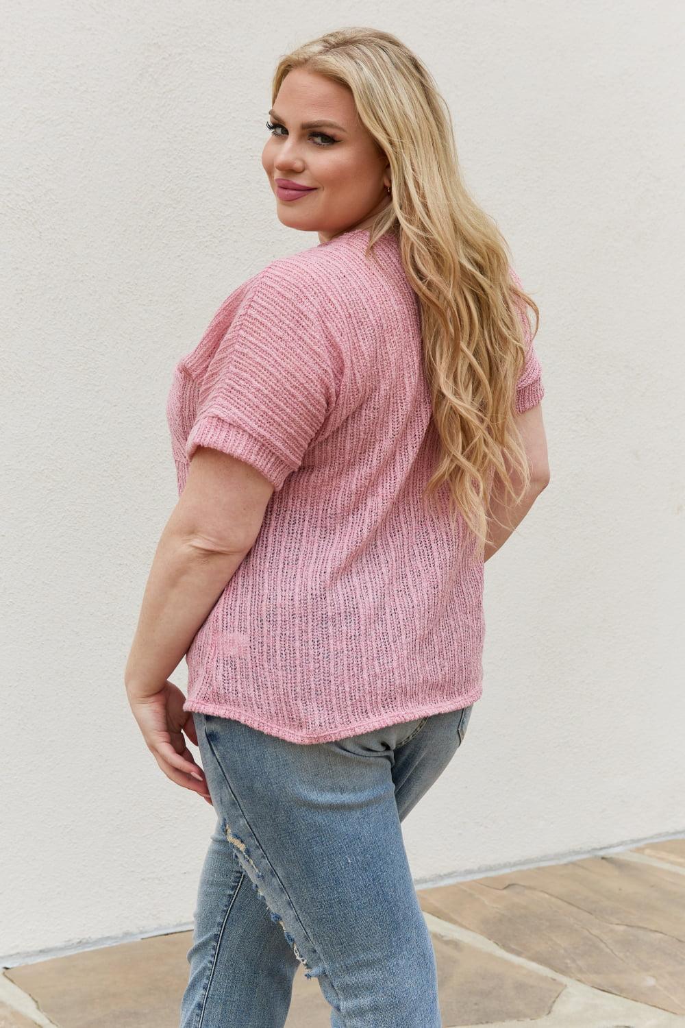 Breezy Plus Size Short Sleeve Knit Top - MXSTUDIO.COM