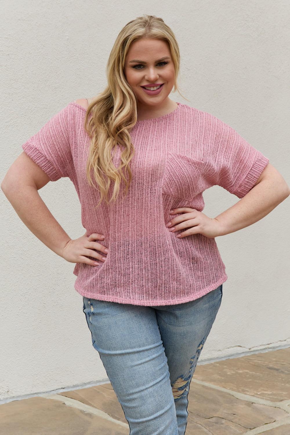 Breezy Plus Size Short Sleeve Knit Top - MXSTUDIO.COM