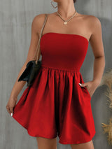 Party Chic Wide Leg Strapless Romper - MXSTUDIO.COM