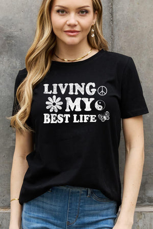 Calm Plus Size Living My Best Life T Shirt - MXSTUDIO.COM