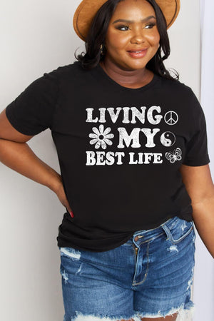 Calm Plus Size Living My Best Life T Shirt - MXSTUDIO.COM