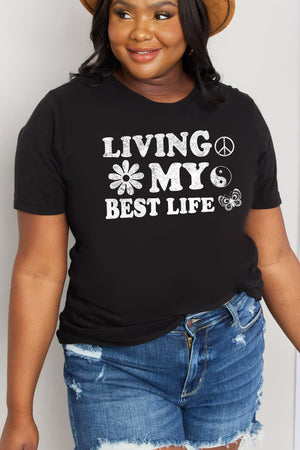 Calm Plus Size Living My Best Life T Shirt - MXSTUDIO.COM