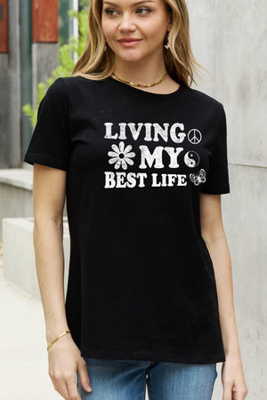 Calm Plus Size Living My Best Life T Shirt - MXSTUDIO.COM