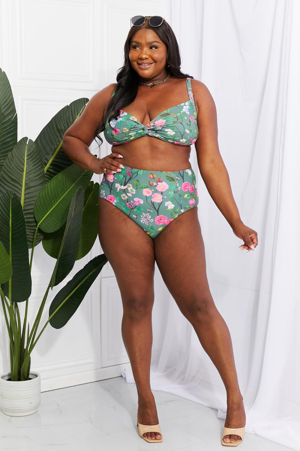 Calm Summer Plus Size High Waist Bikini - MXSTUDIO.COM