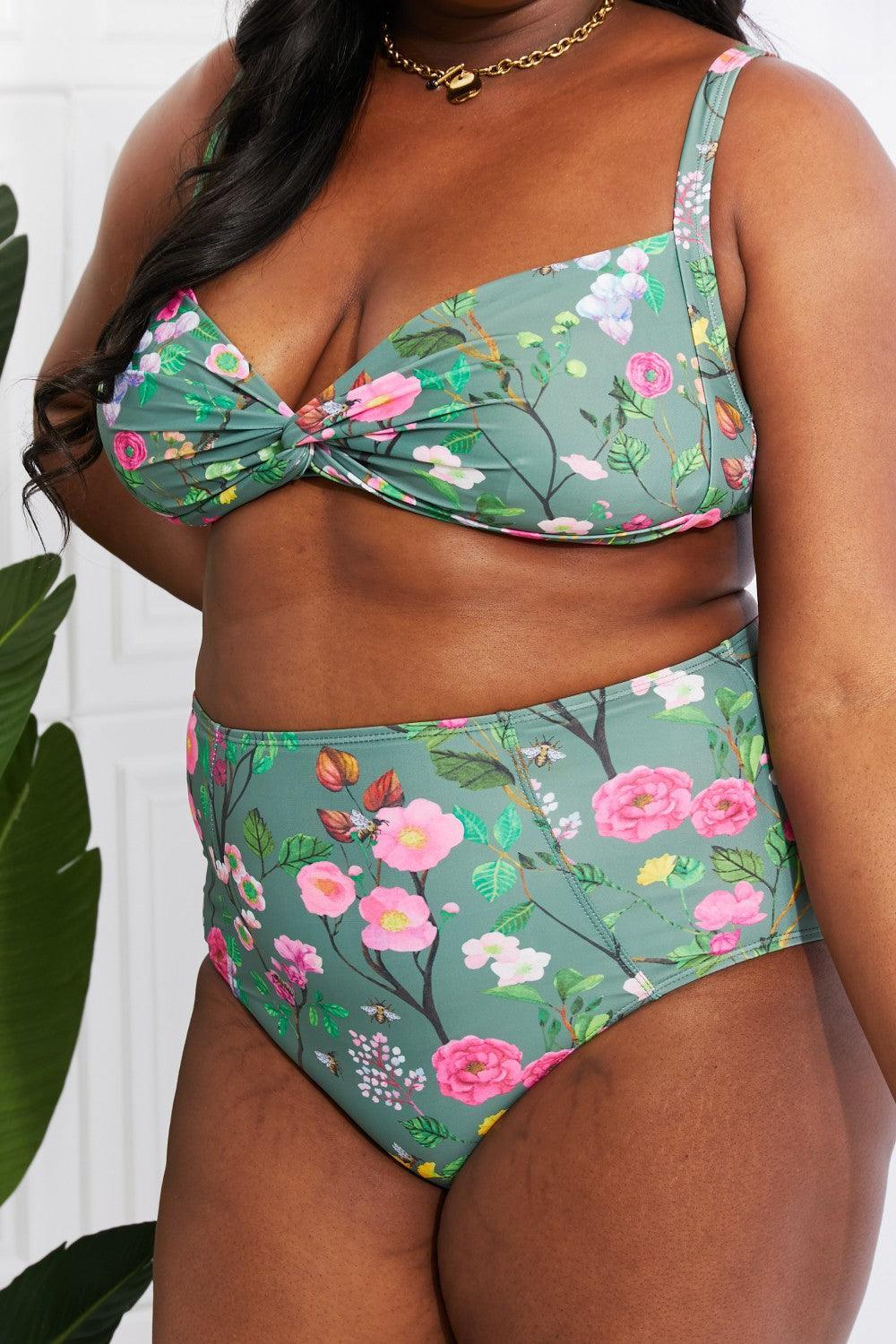 Calm Summer Plus Size High Waist Bikini - MXSTUDIO.COM