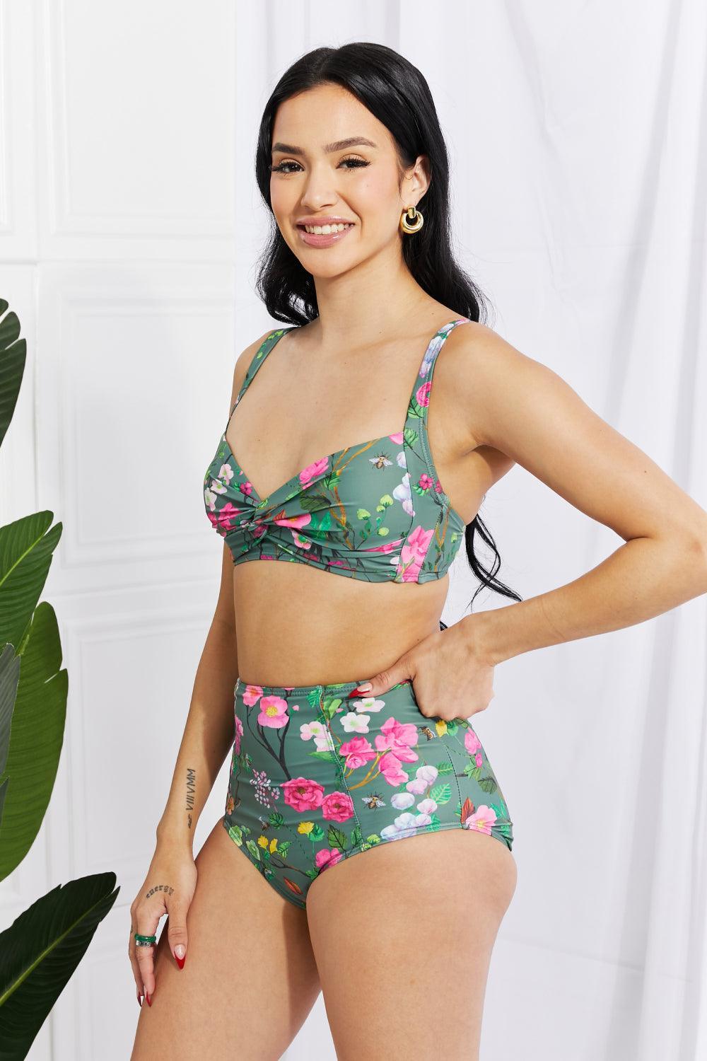 Calm Summer Plus Size High Waist Bikini - MXSTUDIO.COM