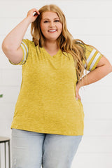 Captivating Striped Plus Size V-Neck T-Shirt - MXSTUDIO.COM