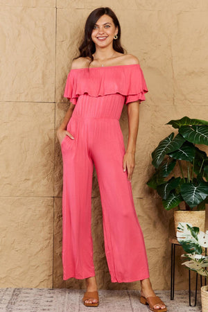 Catch Attention Off Shoulder Plus Size Jumpsuit - MXSTUDIO.COM