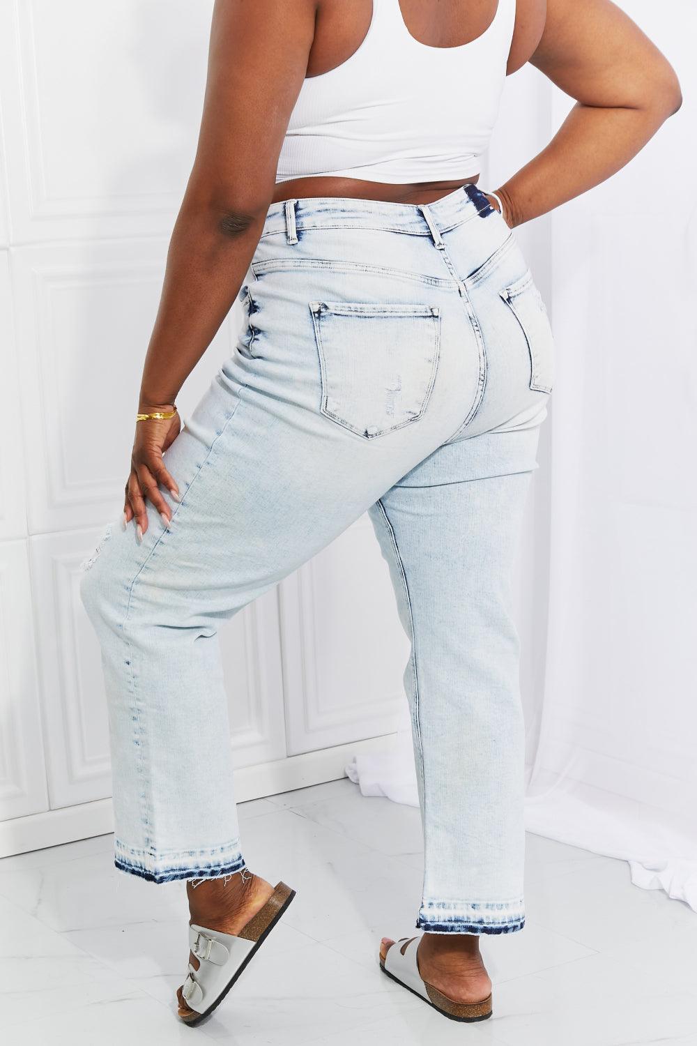 Chubby Chick Light Wash Plus Size Cropped Jeans - MXSTUDIO.COM