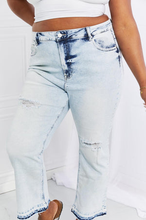 Chubby Chick Light Wash Plus Size Cropped Jeans - MXSTUDIO.COM