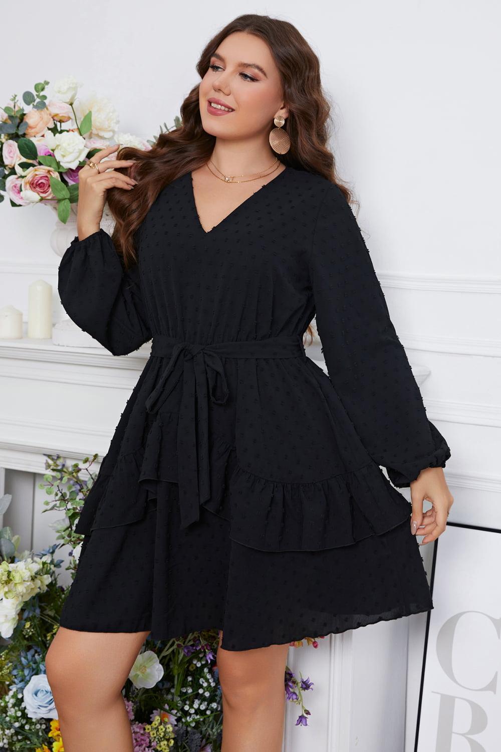 Classic Beauty Mini Black A Line Plus Size Dress - MXSTUDIO.COM