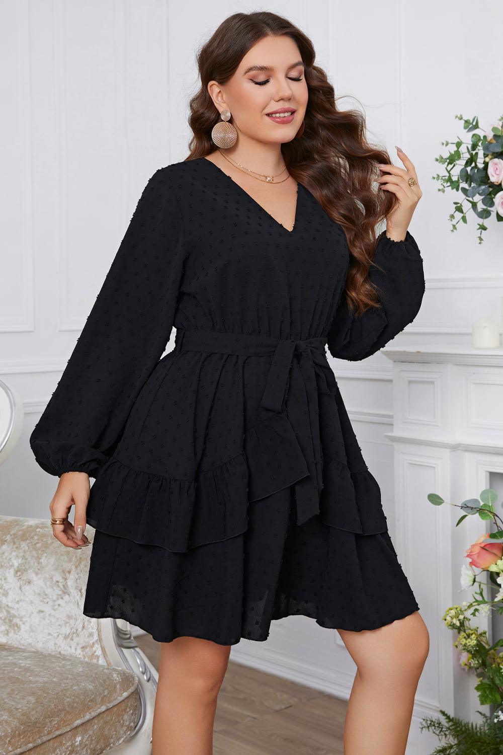 Classic Beauty Mini Black A Line Plus Size Dress - MXSTUDIO.COM