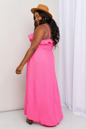 Classy Plus Size Sleeveless Shirred Maxi Dress - MXSTUDIO.COM