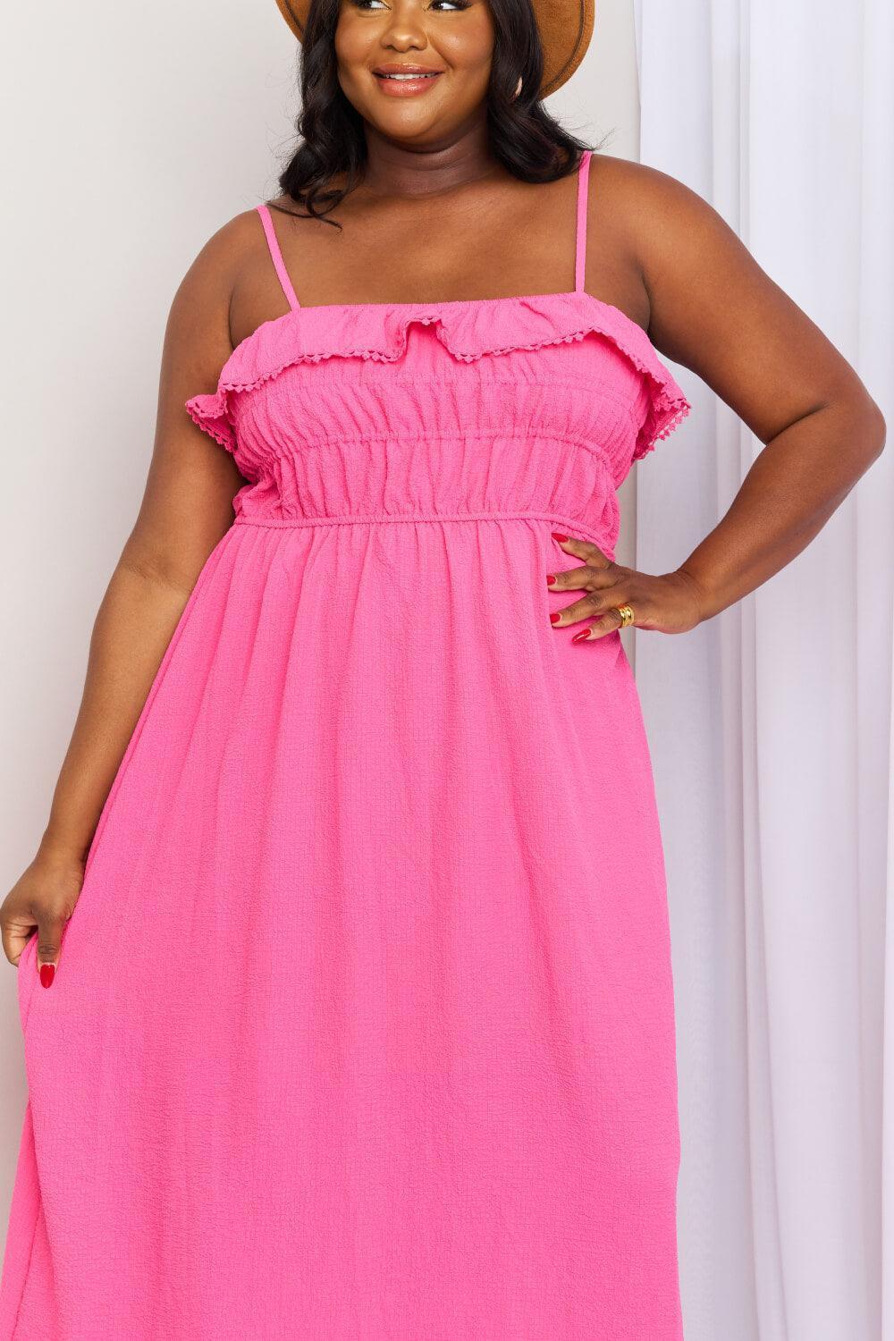 Classy Plus Size Sleeveless Shirred Maxi Dress - MXSTUDIO.COM