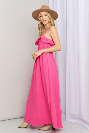 Classy Plus Size Sleeveless Shirred Maxi Dress - MXSTUDIO.COM