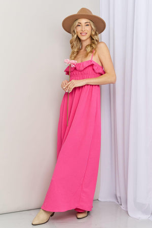 Classy Plus Size Sleeveless Shirred Maxi Dress - MXSTUDIO.COM