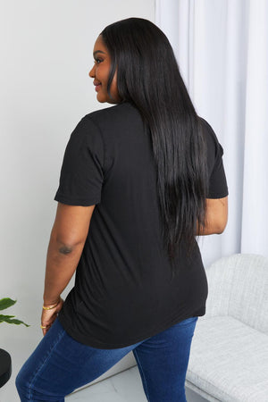 Cool Comfort Plus Size Cotton Black Graphic Tee - MXSTUDIO.COM