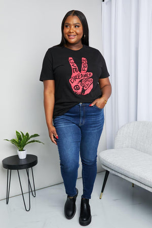 Cool Comfort Plus Size Cotton Black Graphic Tee - MXSTUDIO.COM