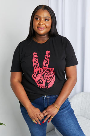 Cool Comfort Plus Size Cotton Black Graphic Tee - MXSTUDIO.COM