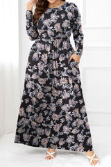 Dashing Plus Size Long Sleeve Maxi Dress - MXSTUDIO.COM