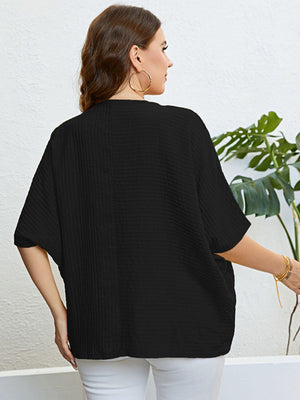 Delightful Seam Detail Plus Size Half Sleeve Top - MXSTUDIO.COM