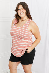 Discover Your Journey Plus Size Striped Sleeveless Top - MXSTUDIO.COM