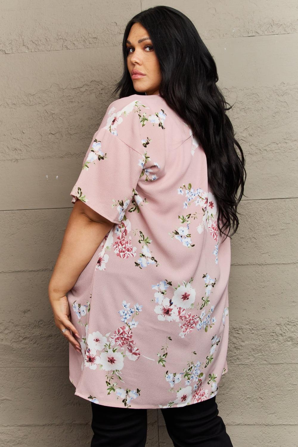 Drapes Gracefully Open Front Floral Kimono - MXSTUDIO.COM