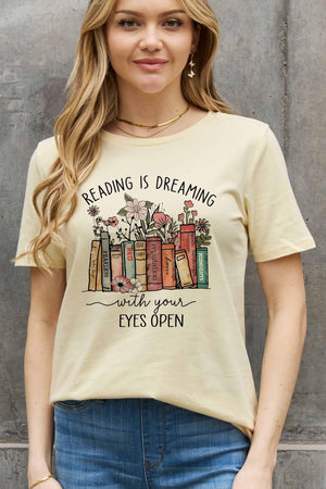 Dream Big Plus Size Graphic Book T Shirt - MXSTUDIO.COM