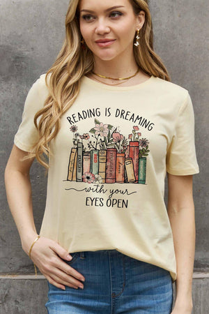 Dream Big Plus Size Graphic Book T Shirt - MXSTUDIO.COM