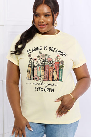 Dream Big Plus Size Graphic Book T Shirt - MXSTUDIO.COM