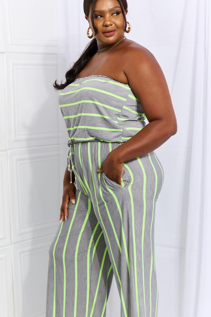 Easy Grace Plus Size Sleeveless Striped Jumpsuit - MXSTUDIO.COM