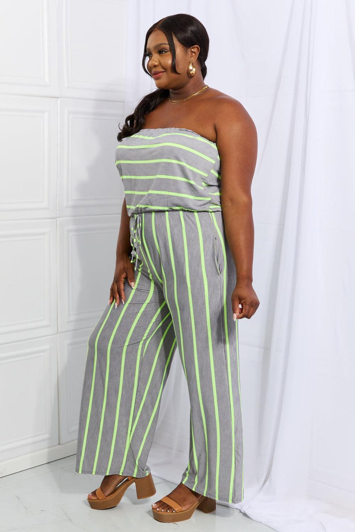 Easy Grace Plus Size Sleeveless Striped Jumpsuit - MXSTUDIO.COM