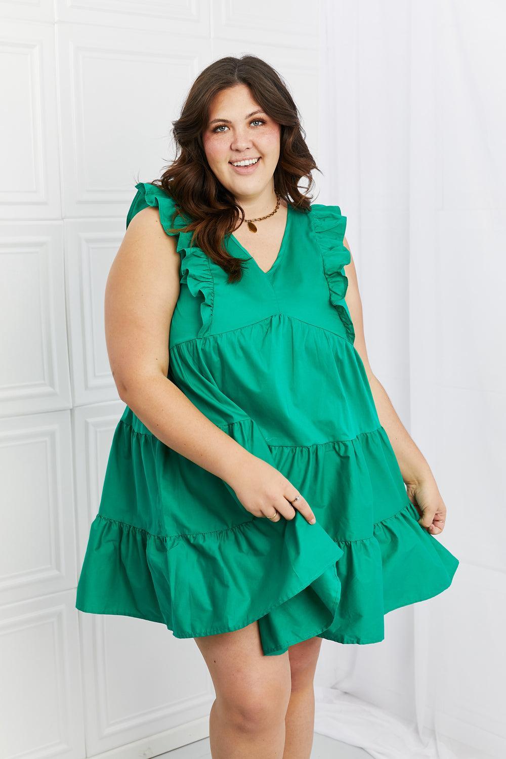 Ecstatic Ruffled Mini Plus Size Tiered Dress - MXSTUDIO.COM