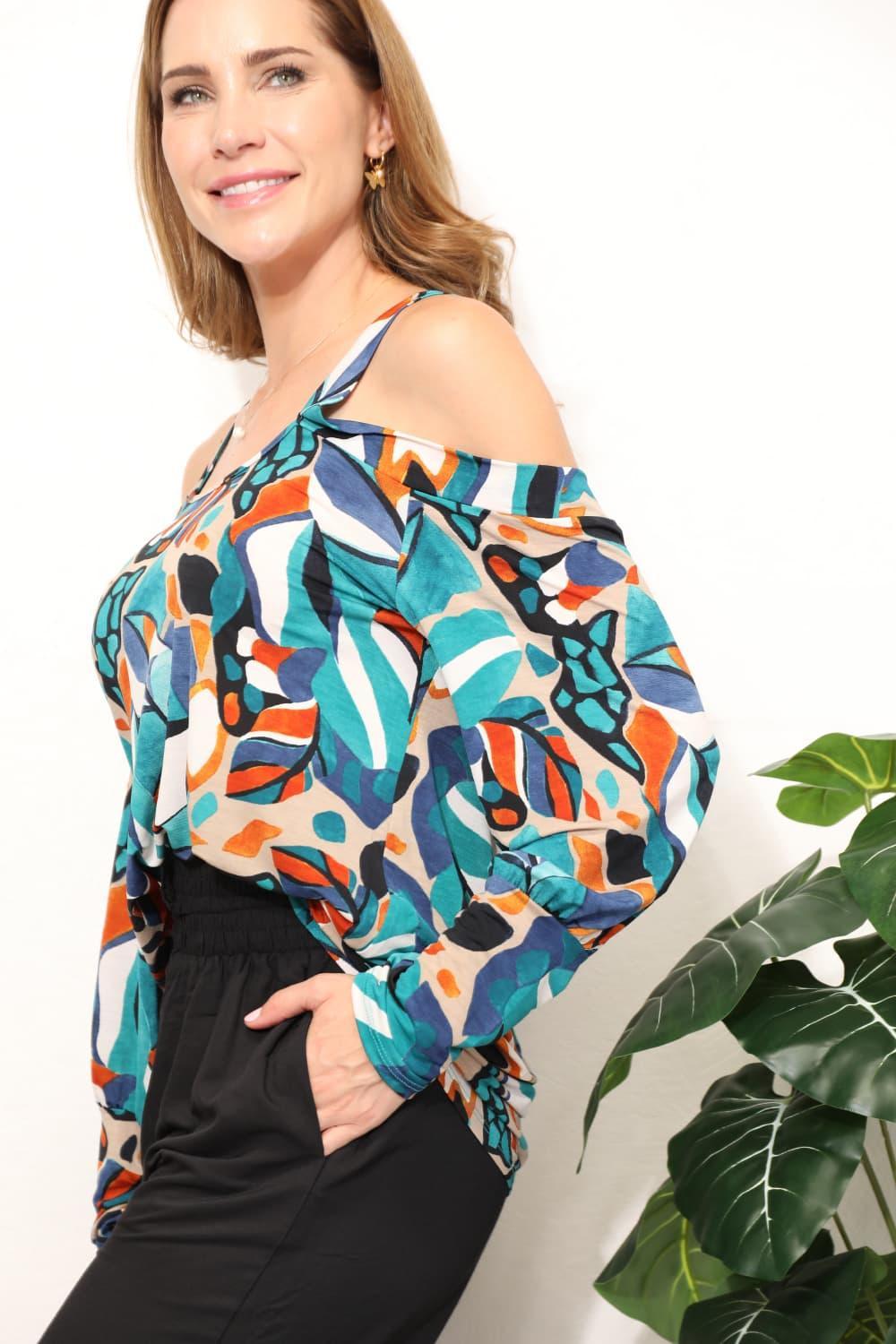 Elegant Criss Cross Plus Size Off Shoulder Blouse - MXSTUDIO.COM