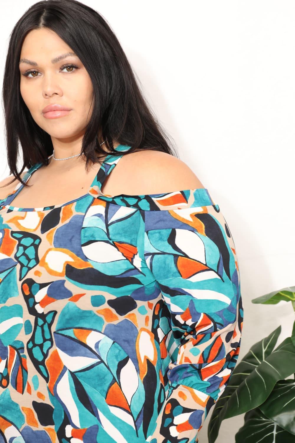 Elegant Criss Cross Plus Size Off Shoulder Blouse - MXSTUDIO.COM