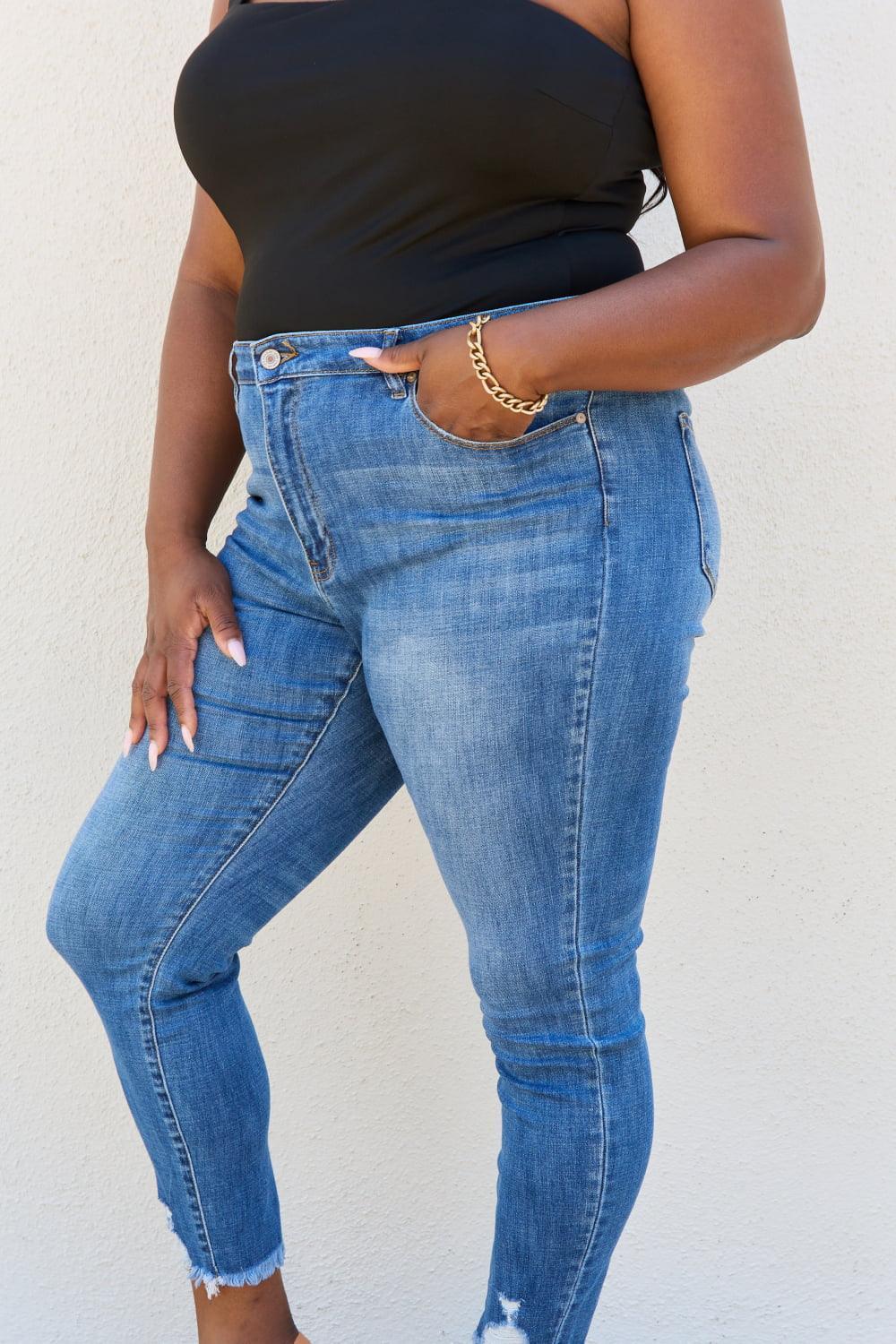 Embrace Positivity Plus Size High Waisted Skinny Jeans - MXSTUDIO.COM